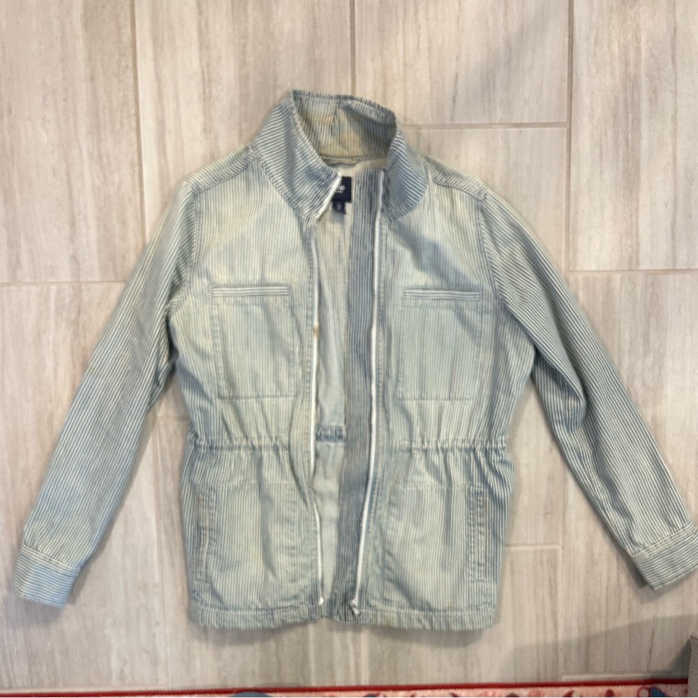 GAP Blue Striped Jean Jacket